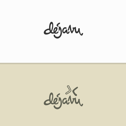 Handwritten logo with the title 'deja vu - Development Studio expertise in WordPress'