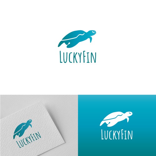 Swimming logo with the title 'Design logo for children's natural bath product company that supports deaf/hard of hearing community'