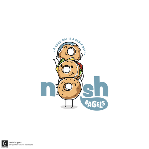 Kawaii logo with the title 'Cute Bagel / Donut Logo'