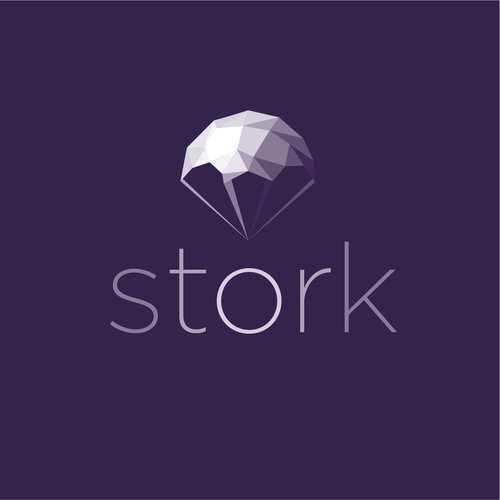 Parachute logo with the title 'Stork Logo'