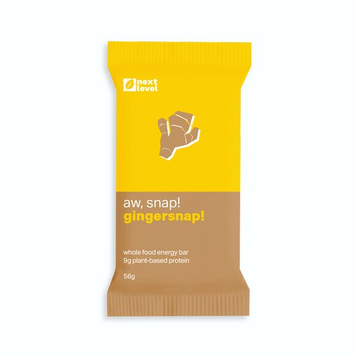 Kraft paper packaging with the title 'Package Design for Hemp Protein Bar'