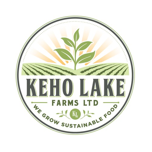 Growing logo with the title 'KEHO LAKE FARMS LTD LOGO DESIGNS'