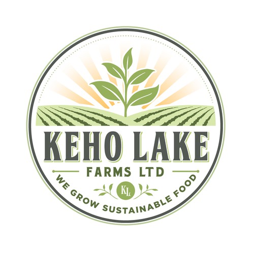 Growing design with the title 'KEHO LAKE FARMS LTD LOGO DESIGNS'