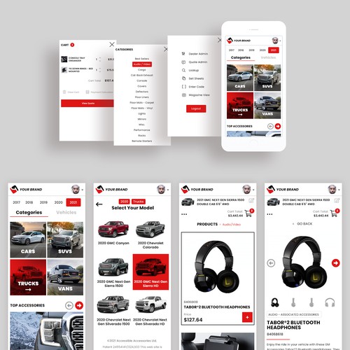 User-friendly website with the title 'Redesign car accessories shopping cart software.'