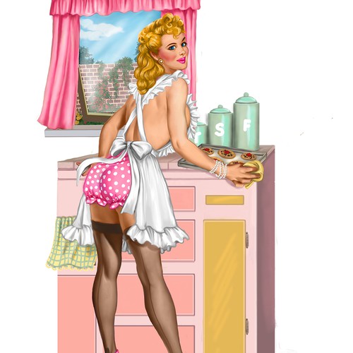 Pin-up girl illustration with the title '50s style pinup'