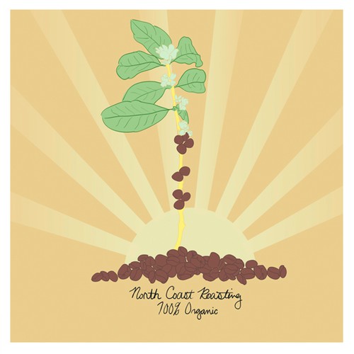 Coffee t-shirt with the title 'North Coast Roasting T-Shirt Design'