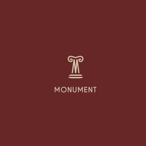Column logo with the title 'Monument logo design concept'