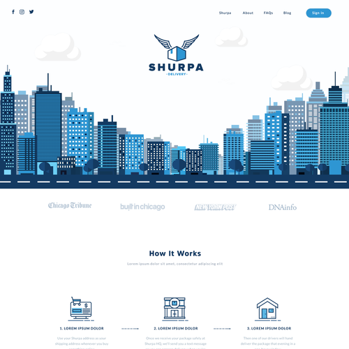 Pricing design with the title 'landing page'