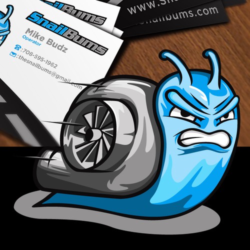 Snail design with the title 'SnailBums'