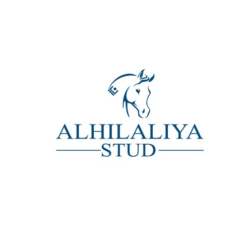Horse riding logo with the title 'ALHilaliya Stud'