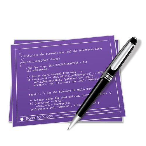 Apple design with the title 'Mac OS X App Icon for Software Development Tool'