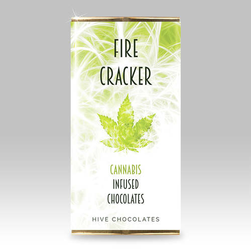 Marijuana label with the title 'Cannabis Infused Chocolate Packaging'