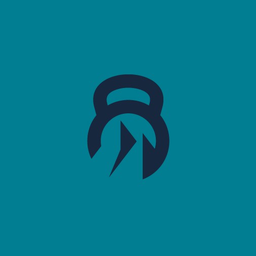 Clean and simple logo with the title 'Modern Negative-Space Design for Peak Fitness & Nutrition'