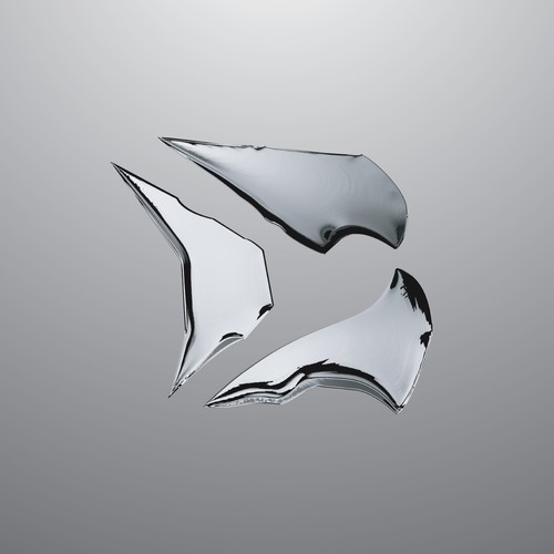 Chrome design with the title 'abstract cyborg head(letter B mark)'