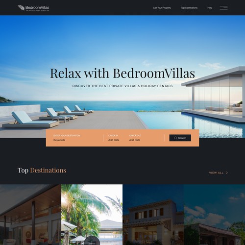 Property website with the title 'Website design layout'