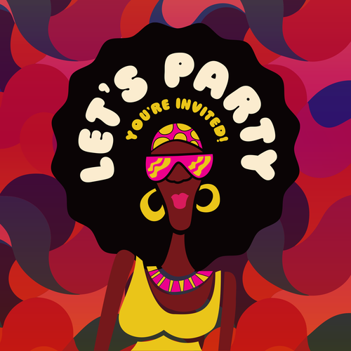 Woman design with the title 'Party Invitation'