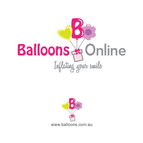 Ribbon logo with the title 'Balloons Online'