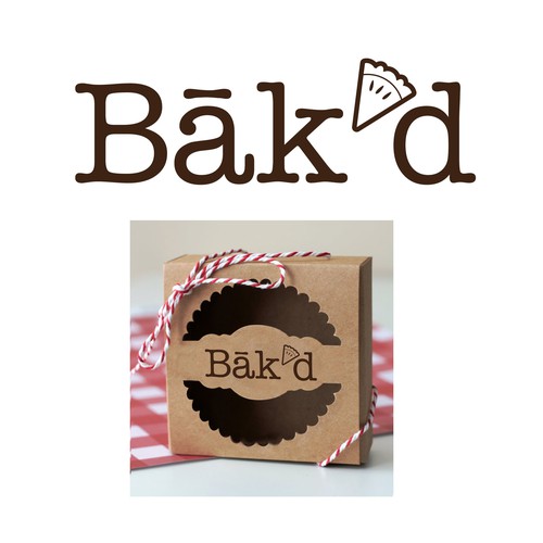 Bakery logo with the title 'winning design: bak'd pie bakery logo'
