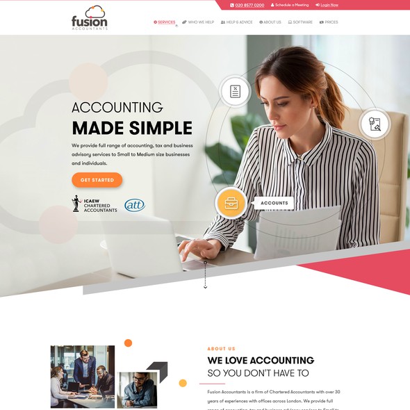 Company design with the title 'Fusion Accountants'