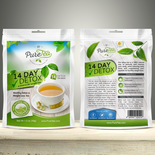 Passion design with the title 'Packaging design for Pure Tea'