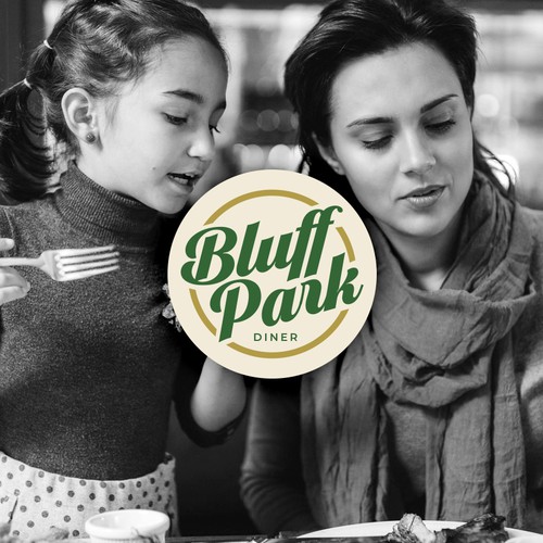 Diner design with the title 'BLUFF PARK DINNER'