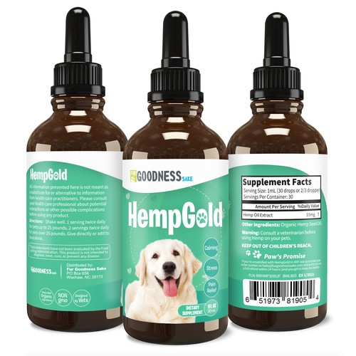 Photoshop label with the title 'HempGold'