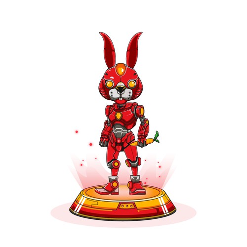 Carrot design with the title 'Powerfull animals mecha illustration'