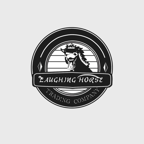 Laughing logo with the title 'Laughing horse'