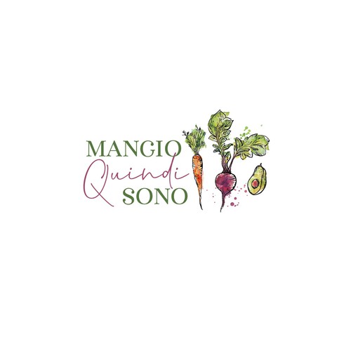 Sketchbook logo with the title 'hand drawn logo for mangio quindi sono'