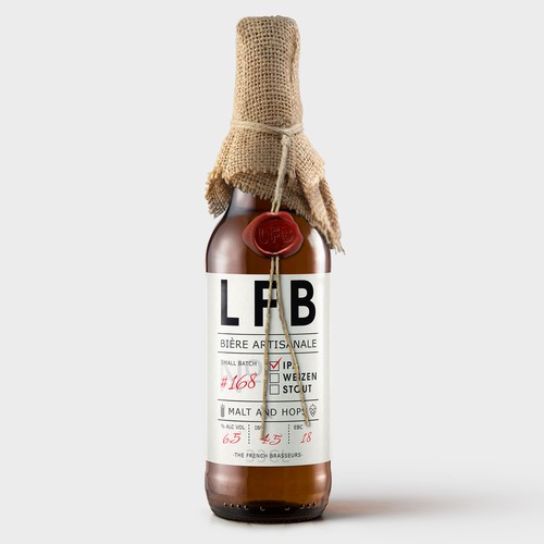 Drink label with the title 'LFB Bière Artisanale'
