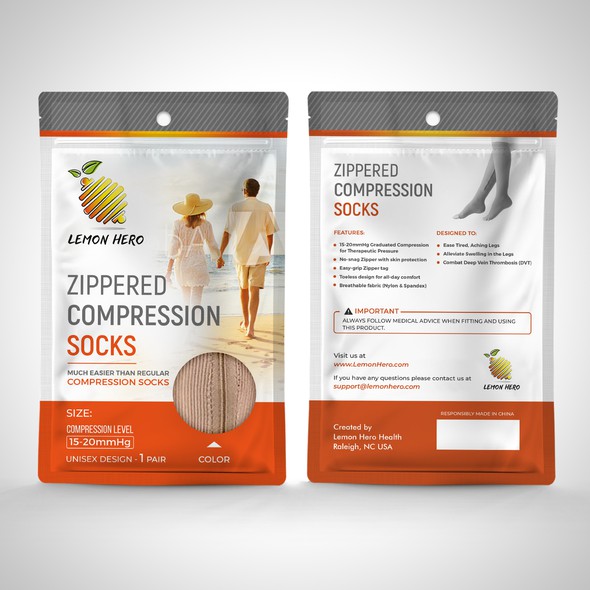 Seaside design with the title 'Logo and pouch design'