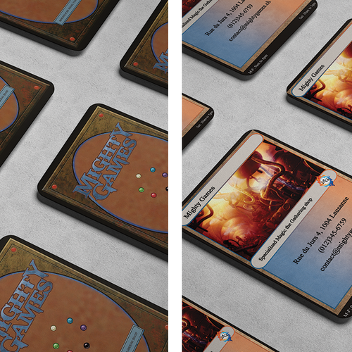 Card game design with the title 'Business Card Design '