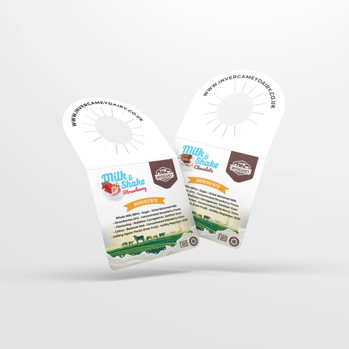 Tag design with the title 'Milk shake bottle tag design'
