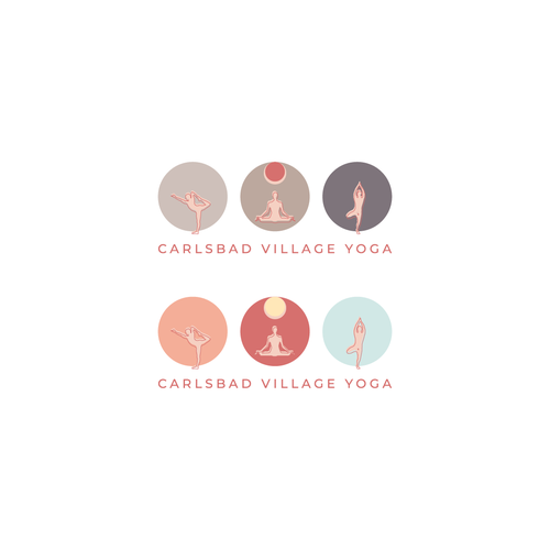 Yoga studio design with the title 'Carlsbad Village Yoga'