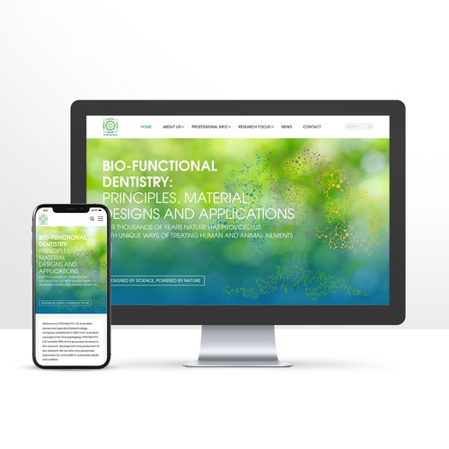Scientific design with the title 'Copazan website'