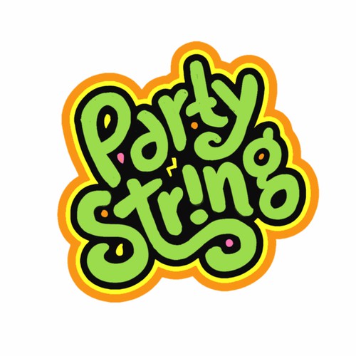 Procreate artwork with the title 'PARTY STRING LOGO + BACKGROUND'