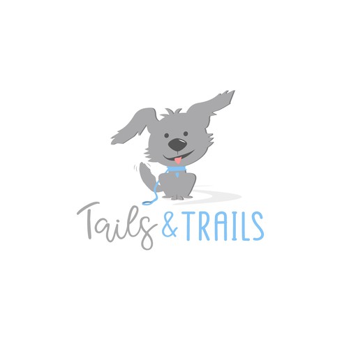 Walk logo with the title 'Cute  and fun dog walking logo'