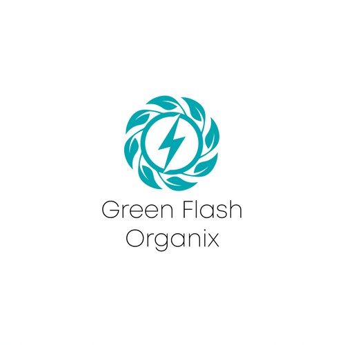 Flash logo with the title 'Green Flash Organix Logo Concept'