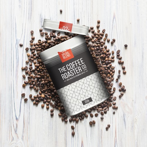 Logo packaging with the title 'Packaging for a Retail Coffee Roaster'