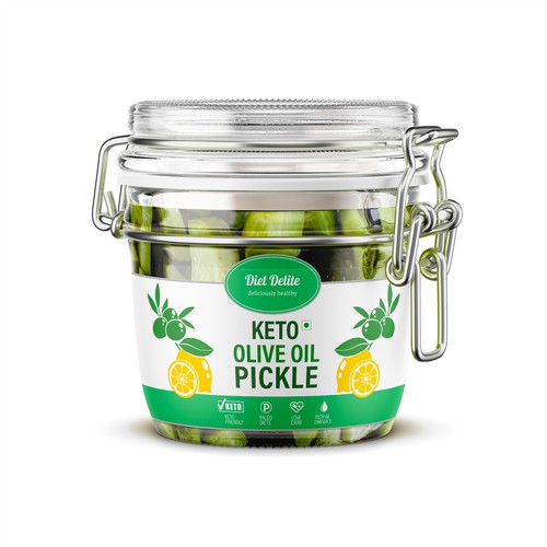 Vegan label with the title 'Product Label for a Keto Food Company'