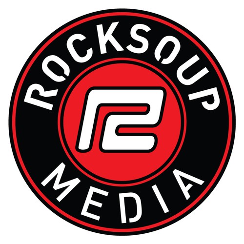 Urban brand with the title 'Bold Red Urban motif for RockSoup Media logo'