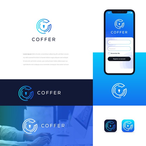 Locker design with the title 'coffer logo'