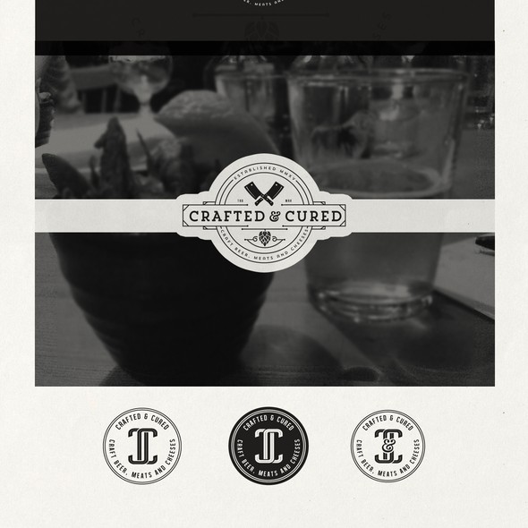 Meat logo with the title 'Logo design For Crafted n Cured'