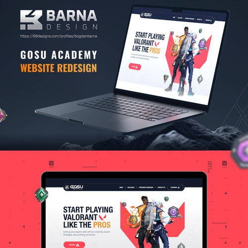 Game website with the title 'Bold web page design'