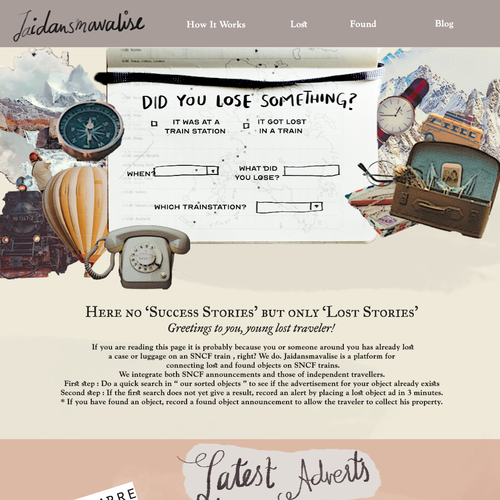 Vintage website with the title 'Vintage Website Concept'