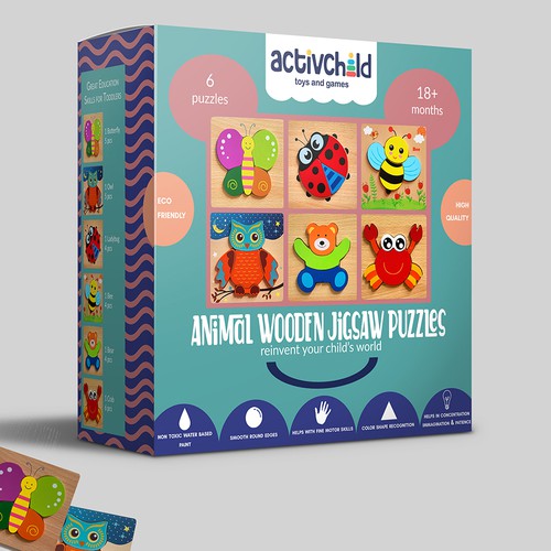 Business packaging with the title 'Creative Jigsaw Puzzle Package Design'