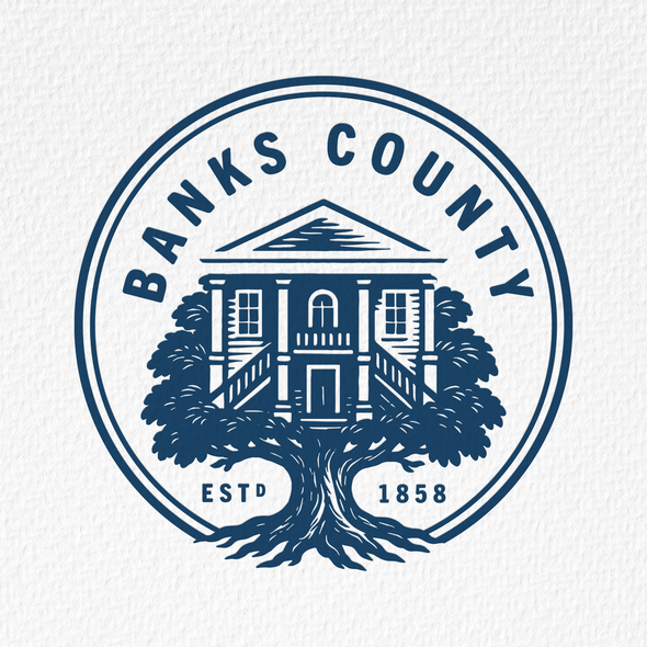 Oak design with the title 'Banks County'
