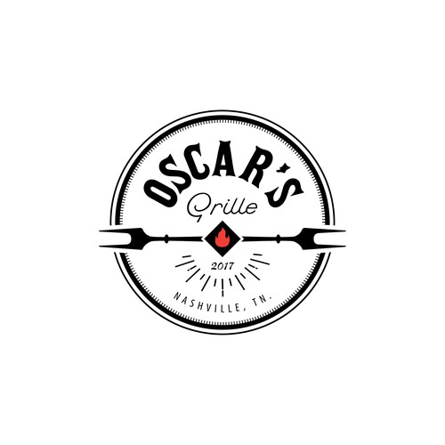 BBQ logo with the title 'Oscar's Grille'