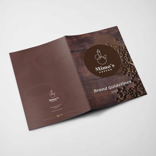 Style guide design with the title 'Quick and easy brand guide for coffee shop'
