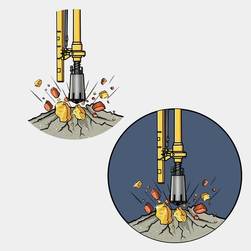 Gold illustration with the title 'Graphics illustration for Copper/Gold Exploration company.'